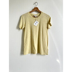 Splendid Plain T-Shirt Women's XS Yellow Crew Neck Pull Over Short Sleeves